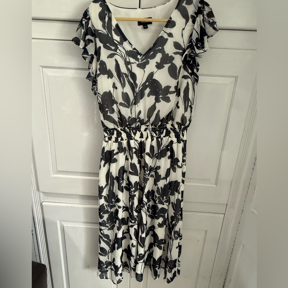 MSK Black and White Floral Maxi Dress